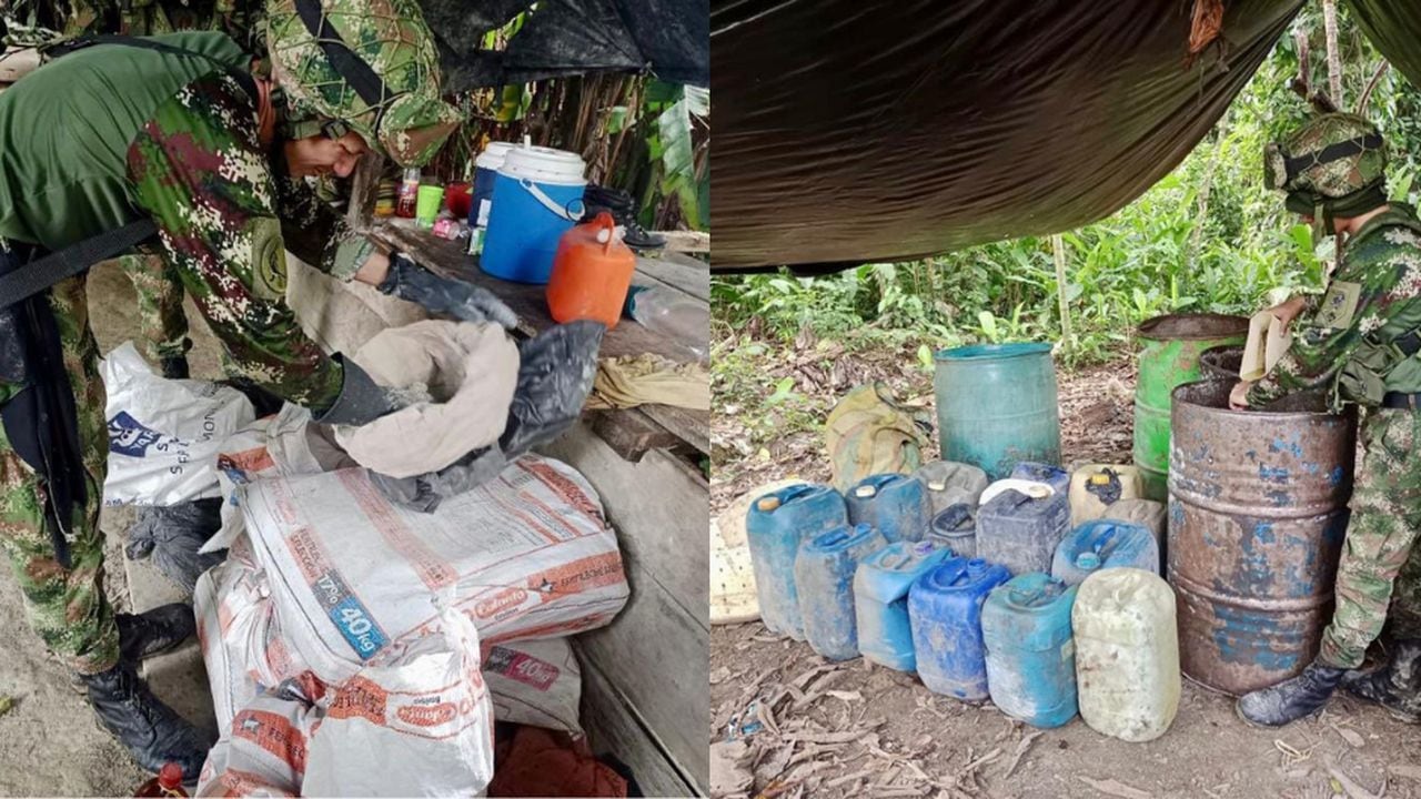 Operaciones militares contra laboratorios de cocaína en Chocó.