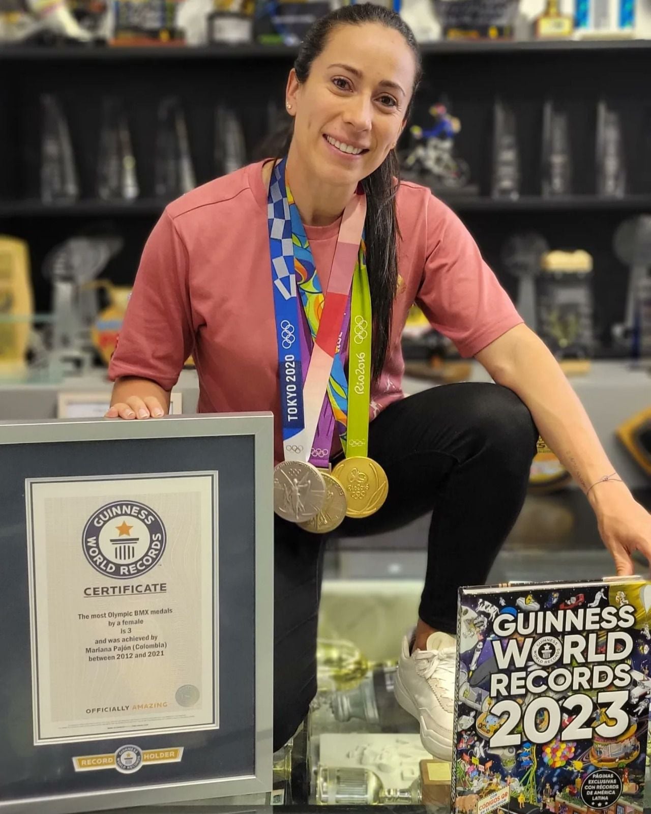 Mariana Pajón, ganadora de dos medallas de oro y una plata en Juegos Olímpicos hace parte de los Récord Guinness