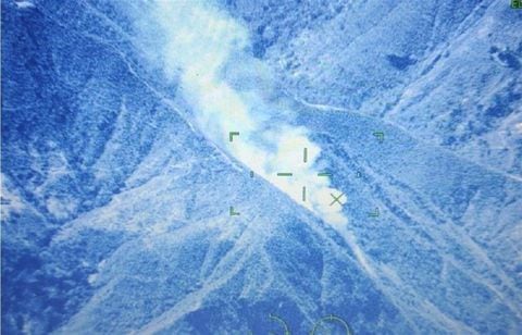 Incendio en la Sierra Nevada de Santa Marta captado desde un avión de la FAC.