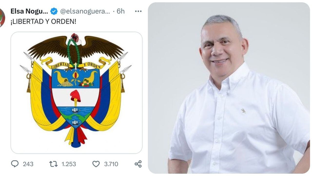 El escudo de Colombia y Máximo Noriega.