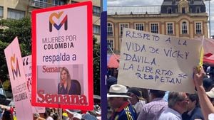 Apoyo a Vicky Dávila, directora de SEMANA, en la Marcha de la Mayoría.