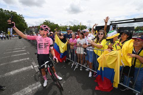 PAU, FRANCE - JULY 05: Rigoberto Uran of Colombia and Team EF Education-EasyPost poses for a photograph prior to stage five of the 110th Tour de France 2023 a 162.7km stage from Pau to Laruns / #UCIWT / on July 05, 2023 in Pau, France. (Photo by Tim de Waele/Getty Images)