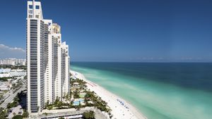 aerial view of the skyline of Sunny Isles Beach, Miami, Florida