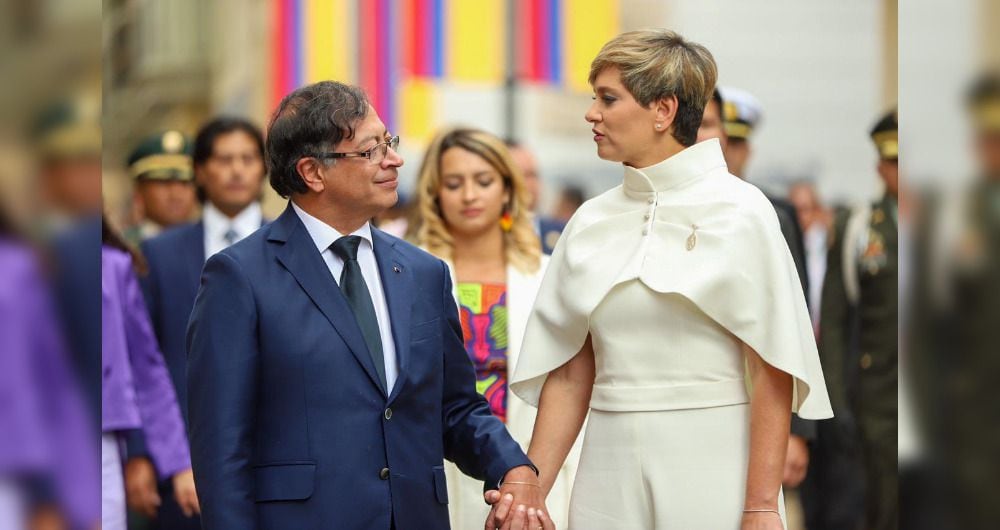 President Gustavo Petro and his wife Verónica Alcocer García, First Lady of the Nation