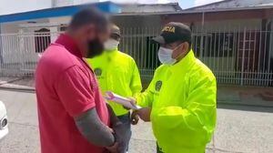 Momento de la captura del presunto violador en Cereté, Córdoba.