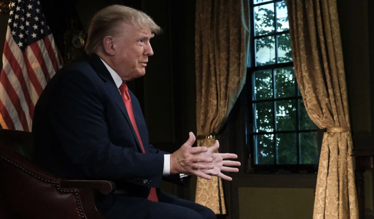El expresidente Donald Trump en entrevista para el programa de NBC, Meet the Press