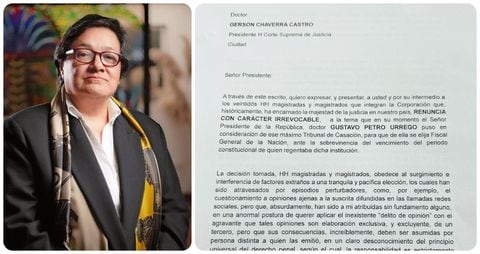 Amelia López y su carta de renuncia.