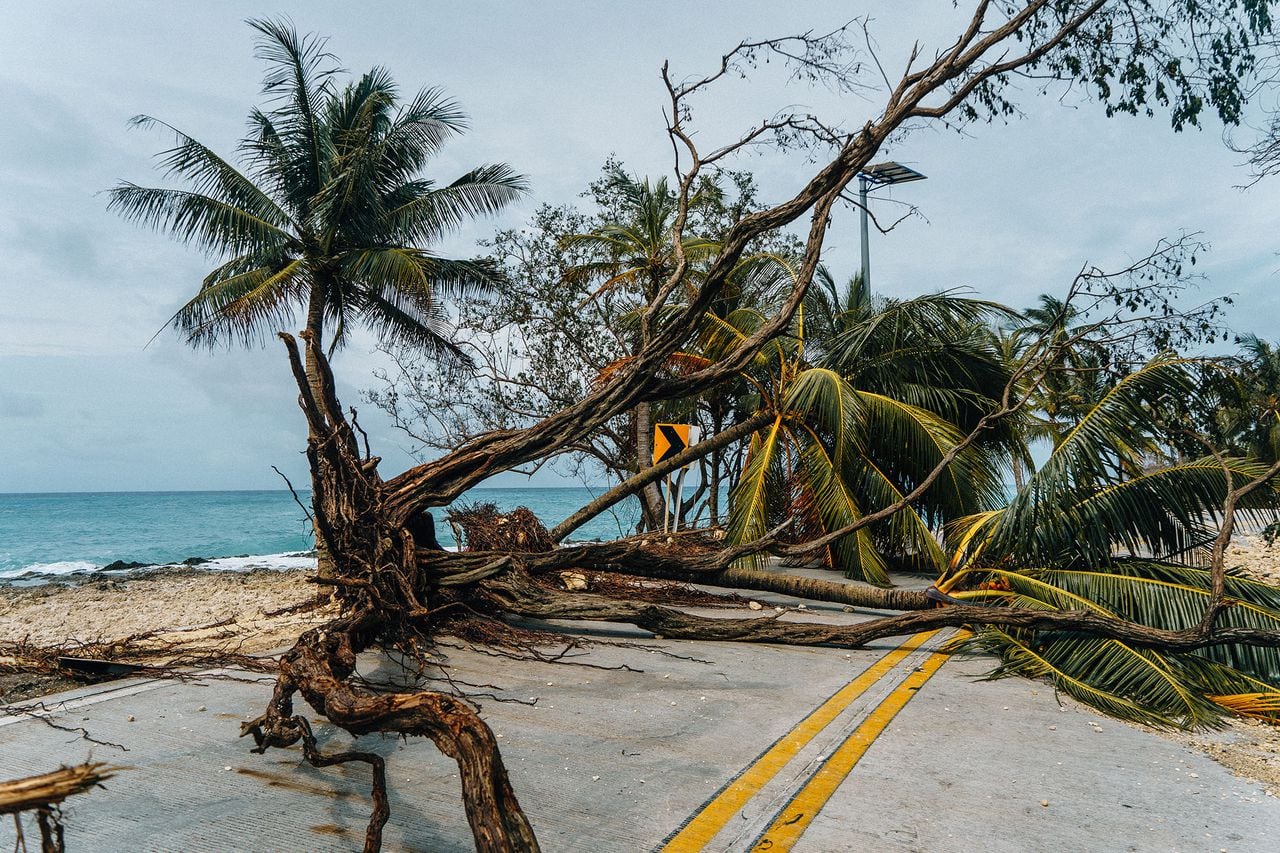 Devastación por el paso del huracán Iota en San Andrés.