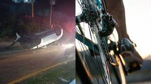 Accidente de ciclistas en Medellín.