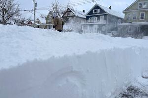 Una escena de la tormenta invernal en Buffalo, Nueva York, el 25 de diciembre de 2022.   (Foto AP/Bridget Haslinger)