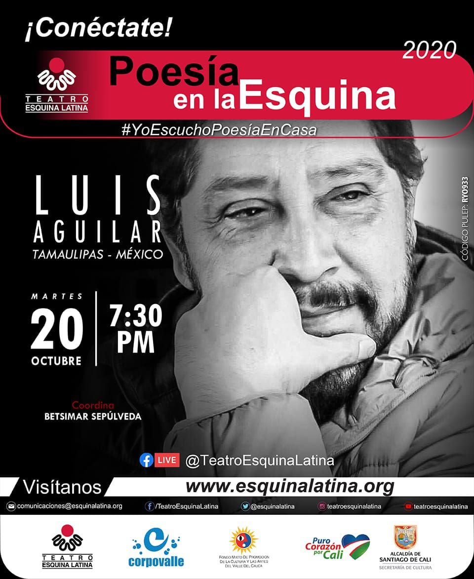 Afiche evento de poesía Teatro Esquina Latina
