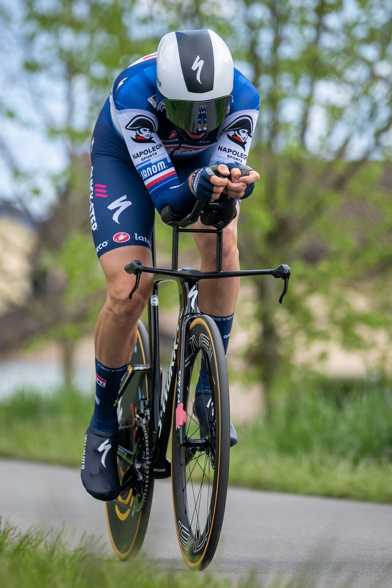 Czech Republic's Josef Cerny rides the prologue of the Tour of Romandie UCI World tour a time trial 6.8 km from Bouveret to Bouveret, on April 25, 2023. (Photo by Fabrice COFFRINI / AFP)
