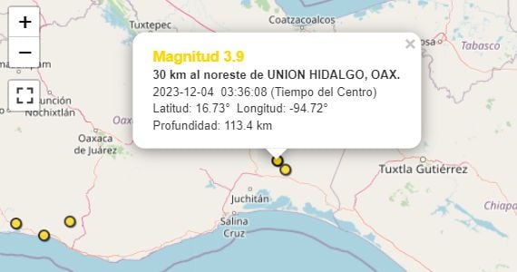 Uno de los sismos registrados tuvo lugar en el estado de Oaxaca