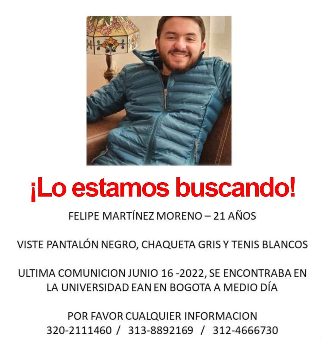 Felipe Martínez Moreno desapareció el pasado 16 de junio.