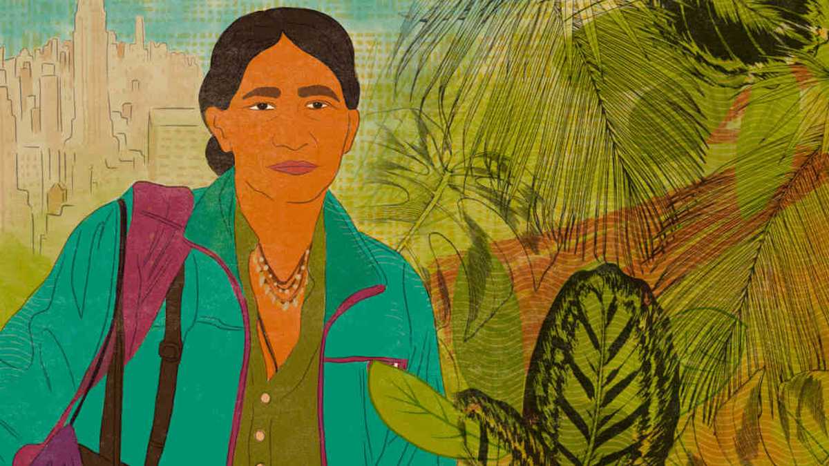 Nazareth Cabrera, lideresa indígena colombiana. Ilustración Marlene Solorio / artista visual.