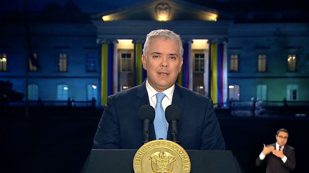 El presidente Iván Duque da su última alocución como mandatario colombiano