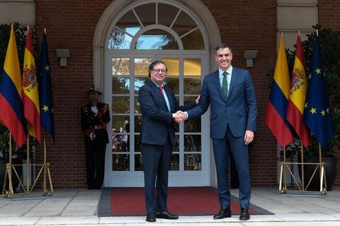 Presidente Gustavo Petro en reunión con Pedro Sánchez, presidente de España