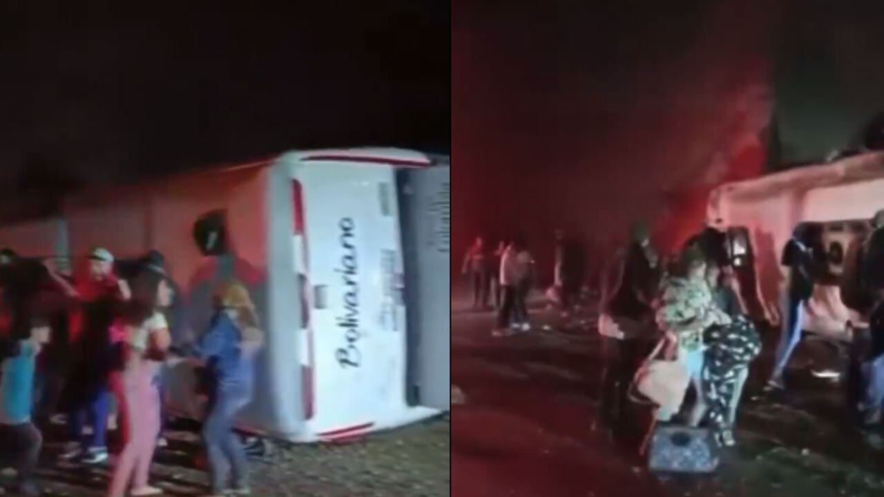 Un bus se volcó en la vía Ipiales - Pasto, en el sur de Nariño.