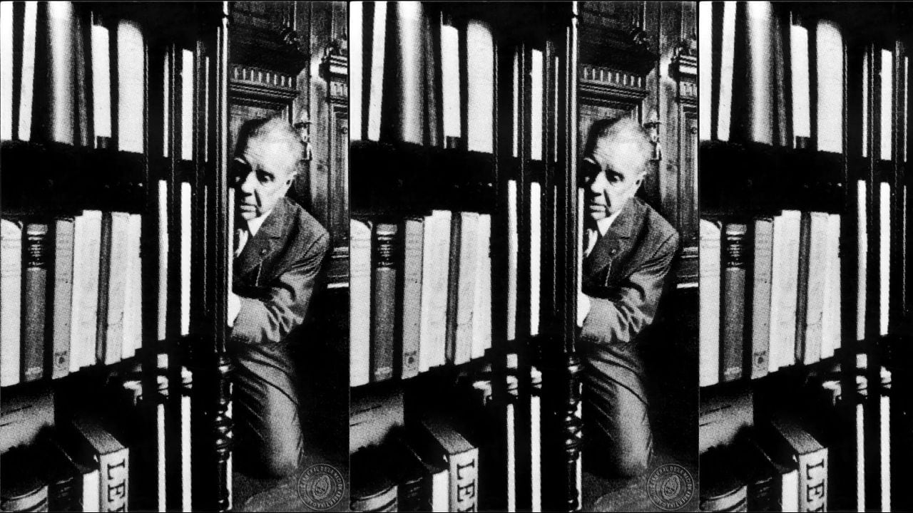 Retrato de Borges en la Biblioteca Nacional de Argentina. Archivo General de la Nación Argentina / Wikimedia Commons