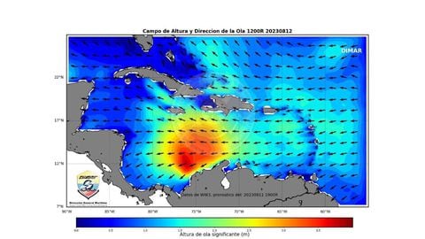 Incrementos en las condiciones de vientos fuertes y oleaje significativo en el Caribe colombiano