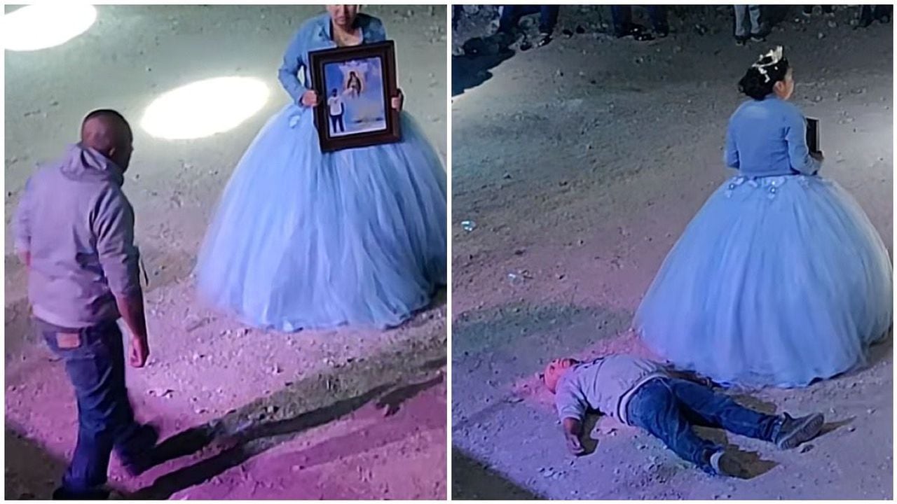 Video | Borracho arruina el vals de una quinceañera; la joven bailaba con la  foto de su padre fallecido