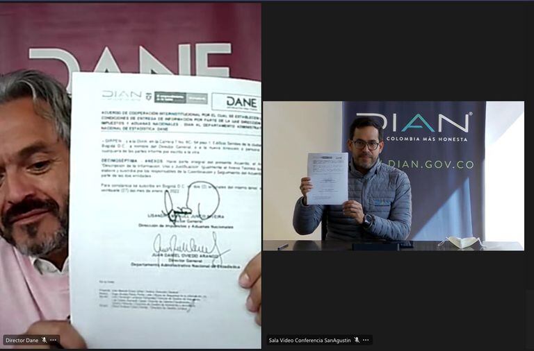Dian y Dane firman acuerdo de acceso a información tributaria y aduanera. Foto: Dian