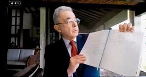  El expresidente Álvaro Uribe, en la audiencia que cerró las intervenciones por la solicitud de preclusión que hizo la Fiscalía.