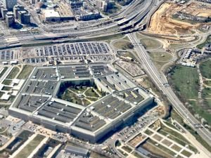 Esta fotografía aérea tomada el 8 de marzo de 2023 muestra el Pentágono, la sede del Departamento de Defensa de EE. UU.