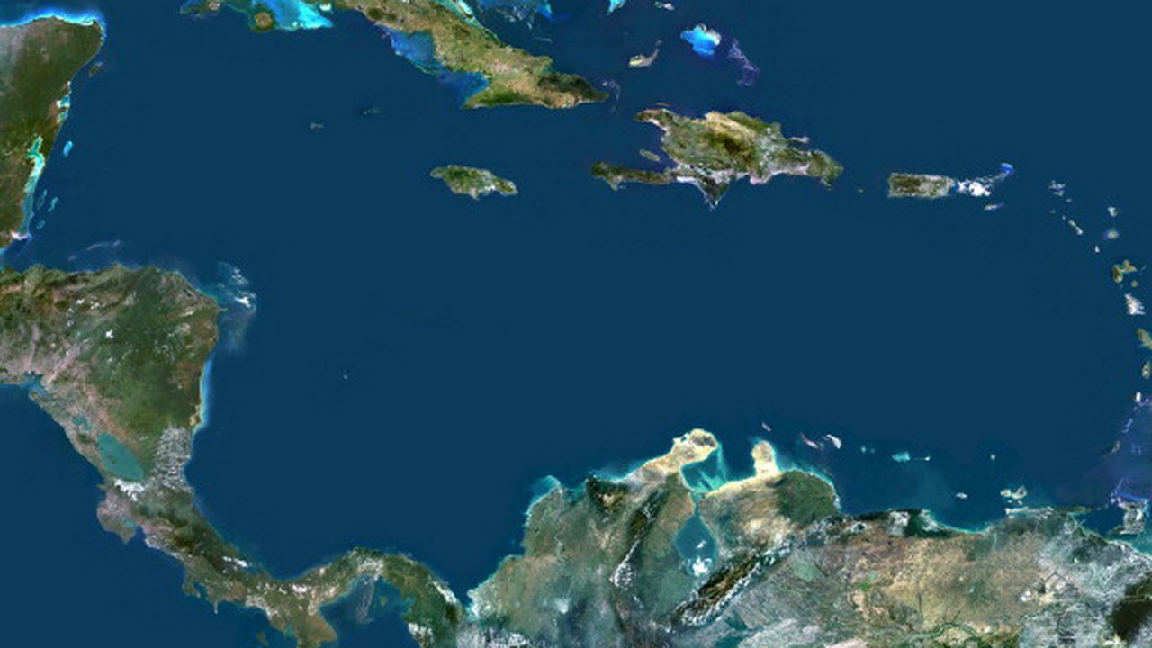 Imagen satelital del Caribe.