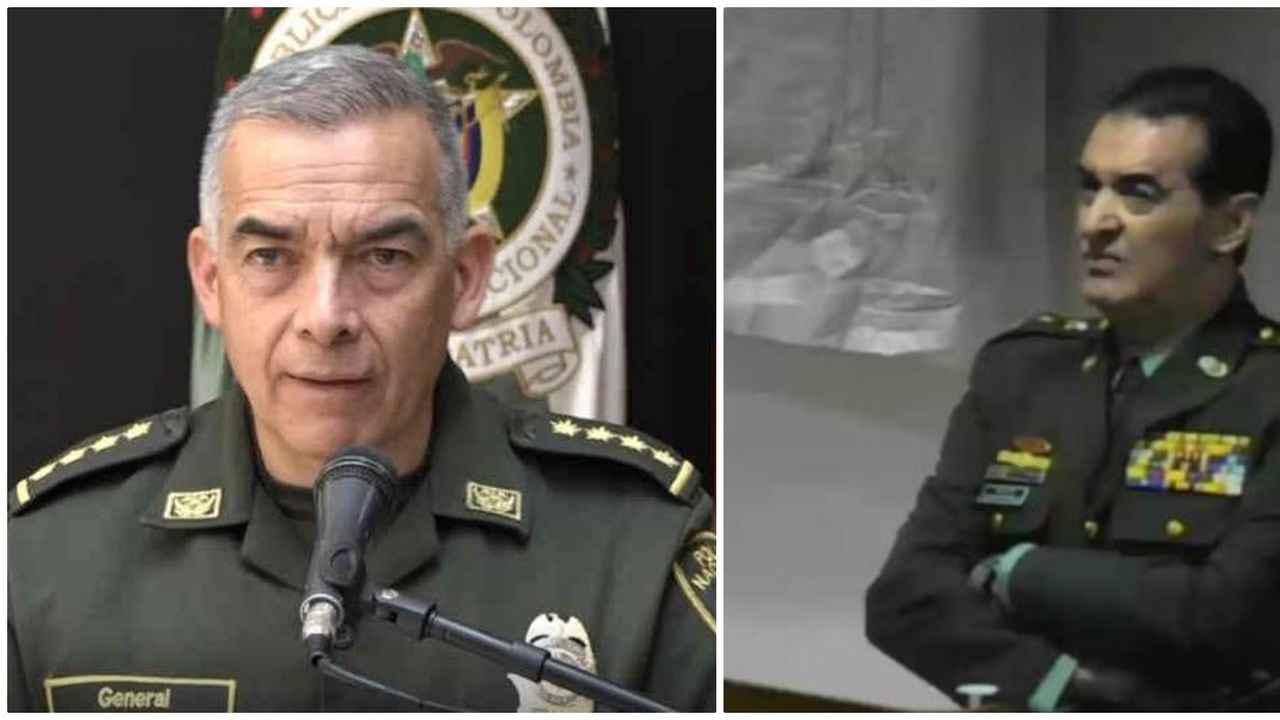 Los generales Atehortúa y Salamanca, de la Policía Nacional.