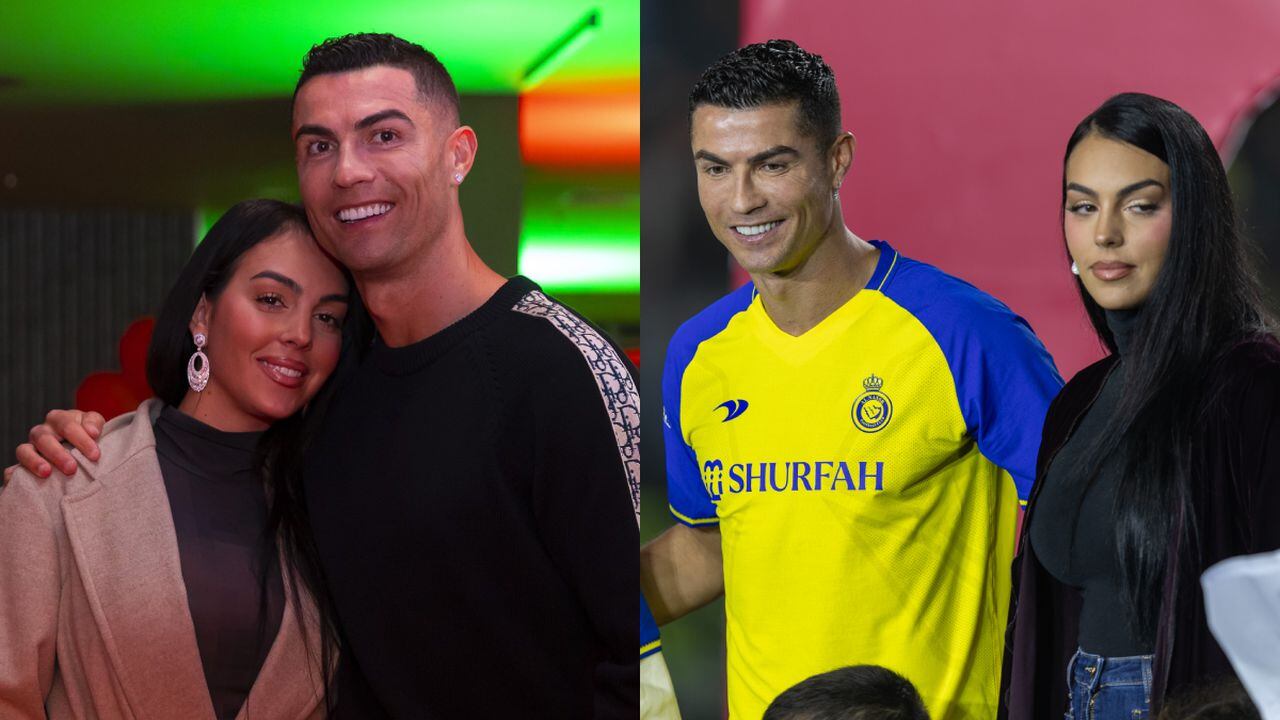Cristiano Ronaldo y Georgina Rodríguez. Foto: Twitter Cristiano Ronaldo (@Cristiano)//Getty Images/Yasser Bakhsh