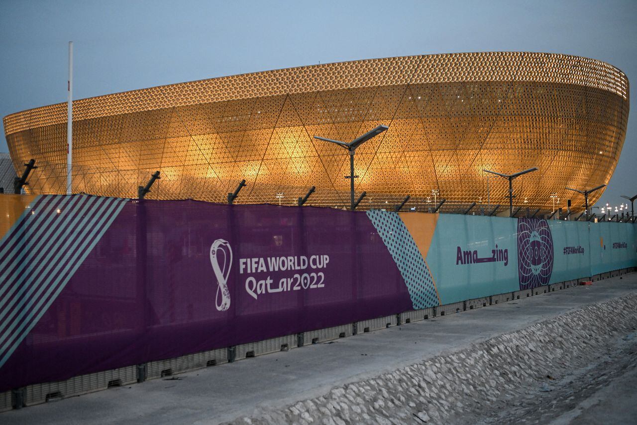 A view shows the Lusail Stadium in Lusail on November 5, 2022, ahead of the Qatar 2022 FIFA World Cup football tournament. (Photo by Kirill KUDRYAVTSEV / AFP)