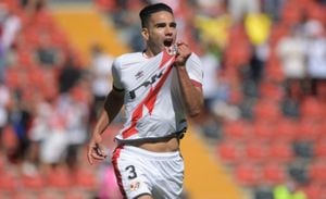 Radamel Falcao García y su primer gol con Rayo Vallecano