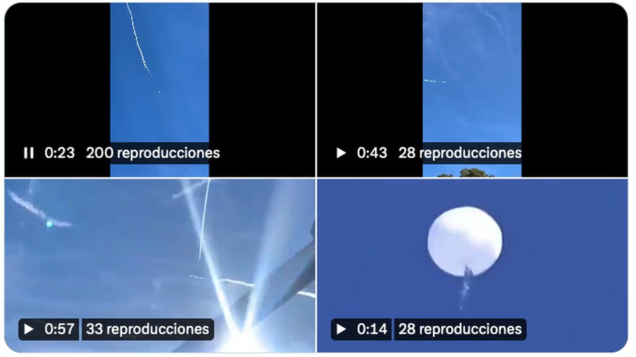Imagen de los videos del globo en cielo colombiano