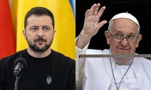 El presidente de Ucrania, Volodímir Zelenski y el papa Francisco.