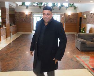VALLADOLID CASTILLA Y LEON, SPAIN - APRIL 28: Ex-footballer and Real Valladolid president Ronaldo Luis Nazario on his arrival at a breakfast briefing with the Valladolid sports press at the Real Sociedad Hipica on April 28, 2022, in Valladolid, Castilla y Leon, Spain. Ronaldo used the event to report on developments related to the team he presides, and on the conflict between La Liga and the Spanish Football Federation. The footballer's career has been recognized on numerous occasions as the best player in the world by FIFA, Golden Ball and two Laureus awards as a member of the Brazilian national team, among others. (Photo By Photogenic/Claudia Alba/Europa Press via Getty Images)