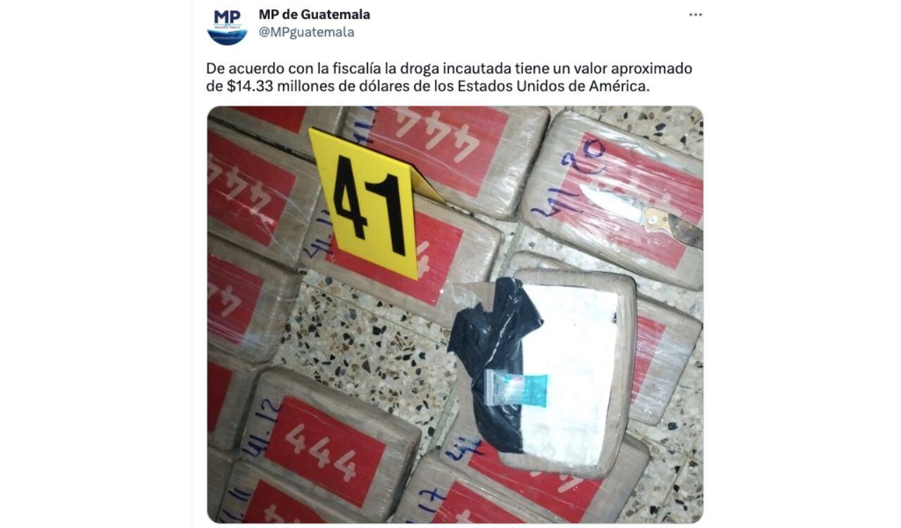 Más de mil paquetes con cocaína fueron decomisados por las autoridades de Guatemala