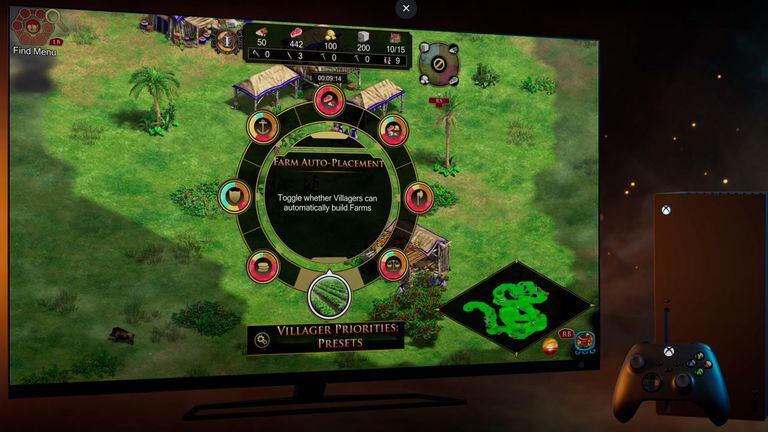 Age of Empires II: Definitive Edition tiene una interfaz mejorada para jugar con el control de Xbox.
