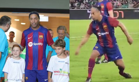 Ronaldinho hizo parte del encuentro entre Barcelona Legends y Maccabi Tel Aviv.
