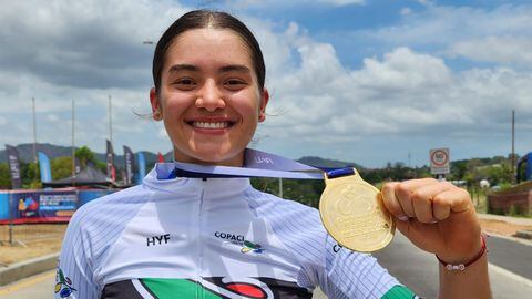 Angie Londoño ganó la medalla de oro en el Panamericano de Ruta, en la categoría juvenil. Foto: Mindeporte