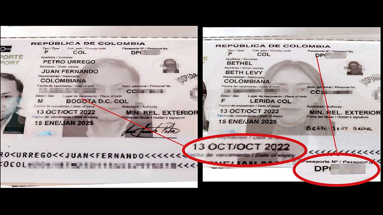   Estos son los pasaportes diplomáticos que fueron expedidos por la Cancillería. Juan Fernando Petro reconoció el trámite, pero en el Gobierno Petro nadie sabe por qué se expidieron.