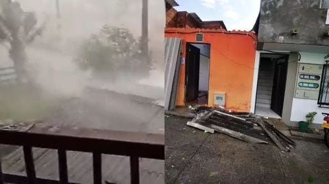 Fuerte vendaval causa estragos en Antioquia.