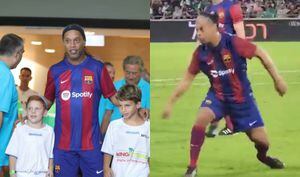 Ronaldinho hizo parte del encuentro entre Barcelona Legends y Maccabi Tel Aviv.