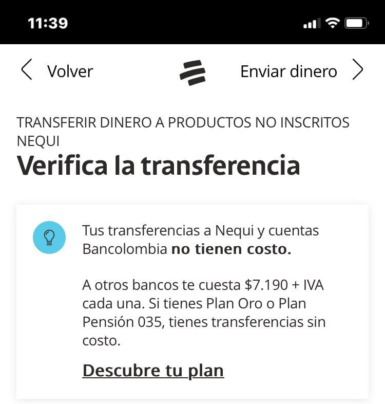 Bancolombia ya no cobrará transferencias a Nequi