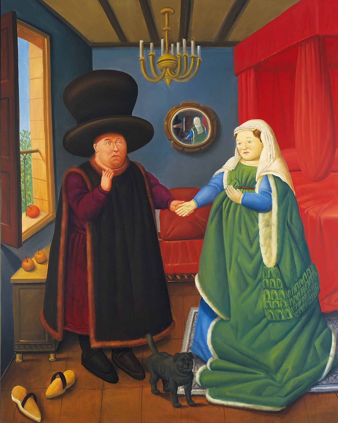 Fernando Botero "Los Arnolfini según Van Eyck". Cortesía de la exposición.