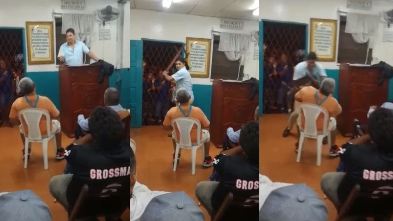 El video de un hombre golpeando a un adulto mayor con una silla se hizo viral en redes sociales.