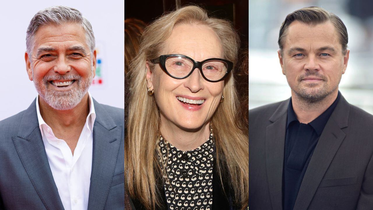 De izquierda a derecha: George Clooney, Meryl Streep, Leonardo DiCaprio, algunos de los actores que donarán una generosa cifra para apoyar a sus colegas desempleados por la huelga.