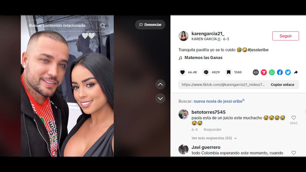 La modelo publicó una foto con Jessi Uribe y ha causado controversia.