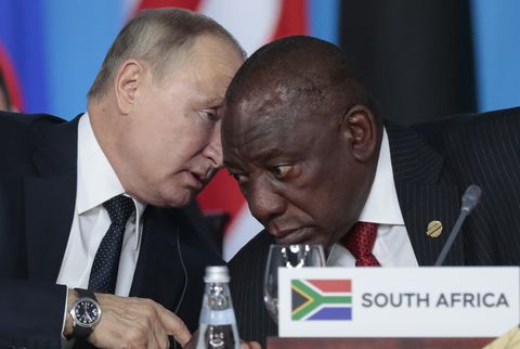 Vladimir Putin y Cyril Ramaphosa