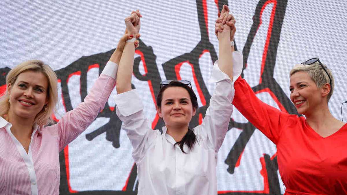 Veronika Tsepkalo, Svetlana Tikhanovskaya y Maria Kolesnikova desafiarán en las próximas elecciones a Lukashenko, quien está en el poder desde 1994.